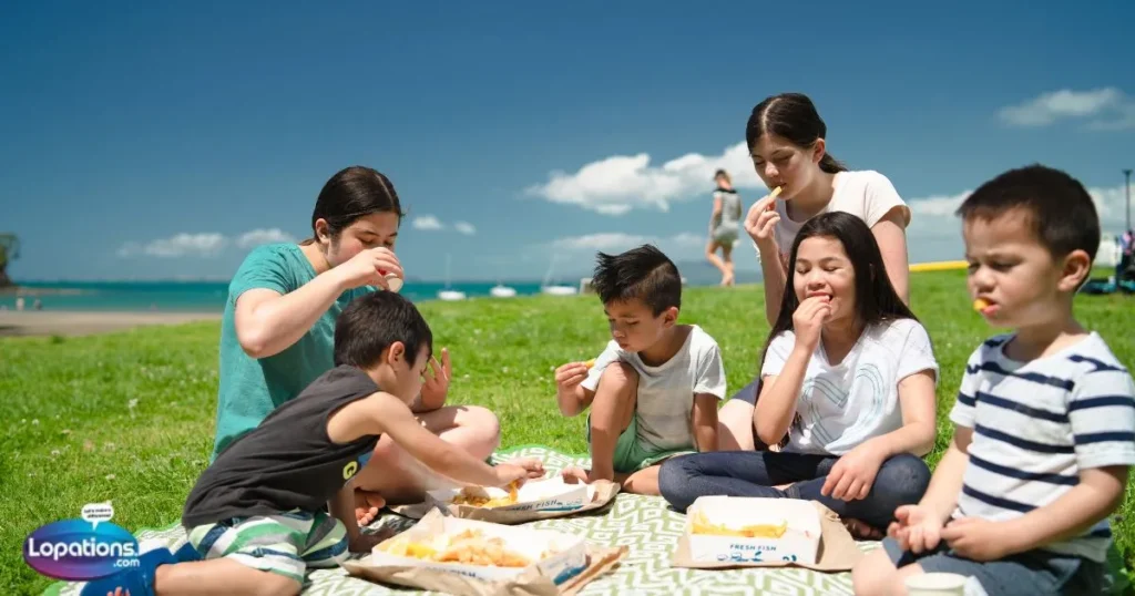 Fish and chips captions with friends